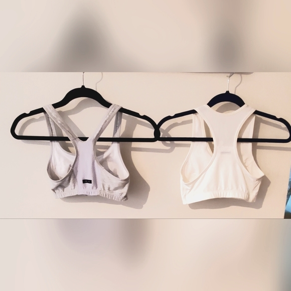 Authentic Jog Bras, NWOT, Front Zip, Full Support, Gray & White, Small - Picture 2 of 4